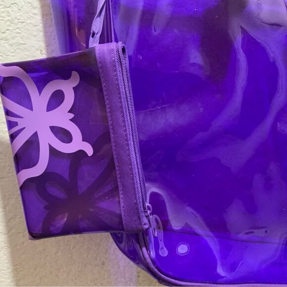 Transparent PVC handbag purple with small wrislet - Picture 5 of 9